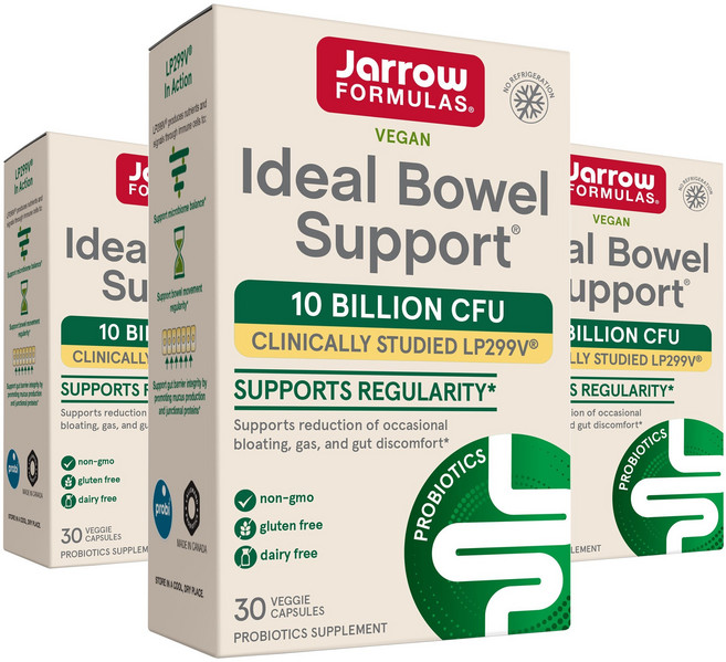 Jarrow FORMULAS 賈羅公式 Ideal Bowel Support益生菌素食膠囊, 30顆, 3盒