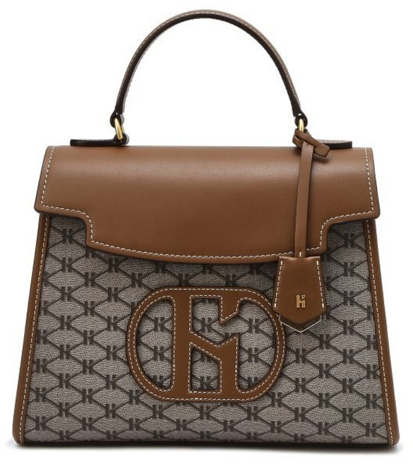 [정품] 헤지스 ACC H 레더 브라운 패치 시그니처 패턴 사첼백 HIBA4E117K2 {균일가 딜}