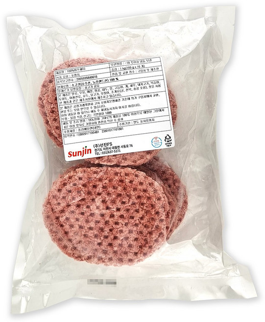 선진FS 소고기 100% 비프패티 1kg(100g x 10개입) 수제버거 시그니처버거, 1개, 1kg