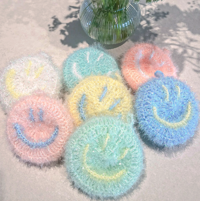 수세미 핸드메이드 주방 아크릴수세미 세제 답례품 호빵수세미 원피스수세미, 호빵연피치, 1개, 1개