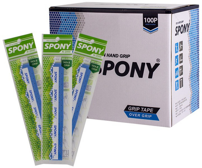 스포니 소프트핏 홀 오버그립 국내생산 라켓 대용량 그립테이프 100p, 블루, 100개