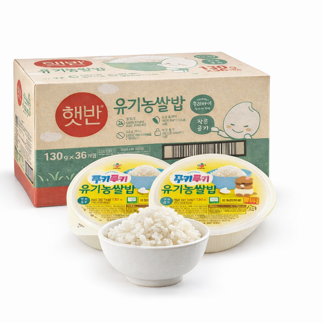 햇반 유기농쌀밥, 130g, 36개