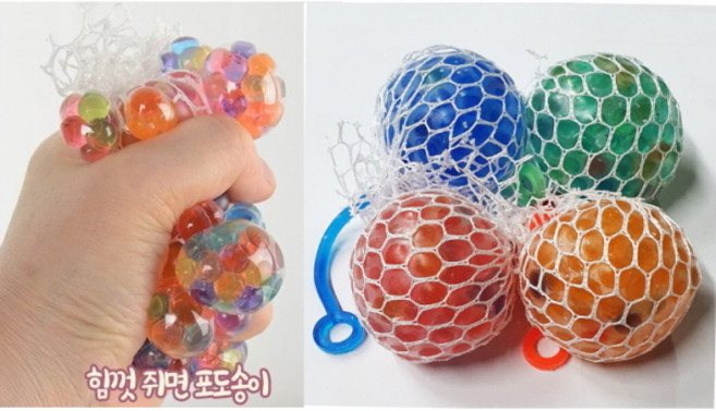 크리스탈 요술 포도 요요 4개 포도 말랑이 포포 주물럭 색변하는 요술 포도 요요