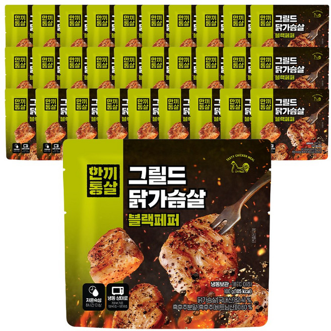 한끼통살 그릴드 닭가슴살 블랙페퍼맛 30개입, 100g, 30개