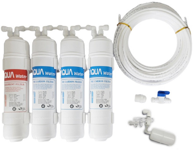 L.P.A 자동 환수 4단 필터 세트 [침전+카본+카본+카본] 염소 중금속 침전물 제거 어항 수족관 수조 자동 급수 열대어 자동환수세트, 1개