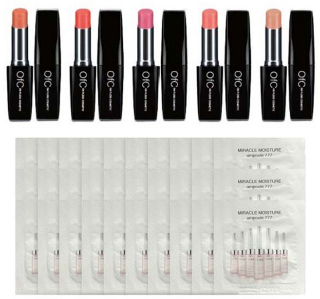 OFC 립스틱 구매시 오휘 미라클 모이스처 앰플 777 120매 증정, 3호+사은품 오휘 미라클 모이스처 앰플 777 120매, 1개