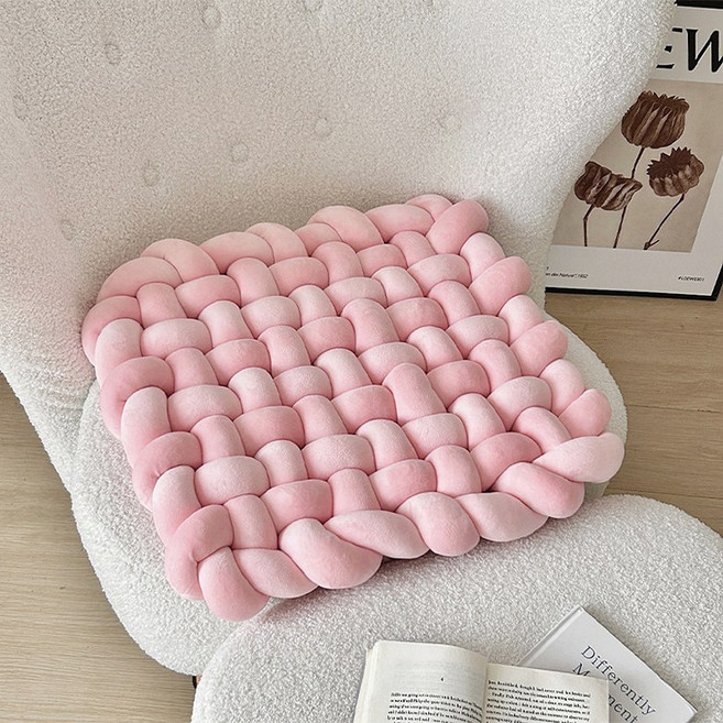 Entrolring 가정용 손뜨개질 거실 인테리어 소파 쿠션, 핑크