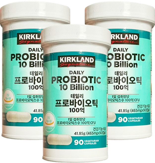 커클랜드 시그니춰 데일리 프로바이오틱 100억 465mg 90캡 x 3개, 90정