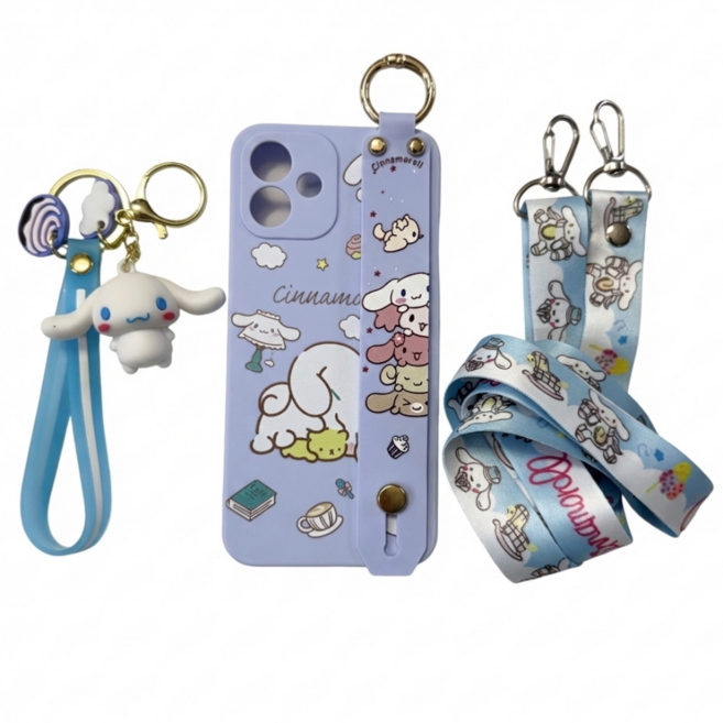 AT-M130 귀여운 시나모롤 캐릭터 잼폰2 포켓몬폰2 마이브키즈폰 피규어 목걸이 스트랩 거치대 케이스