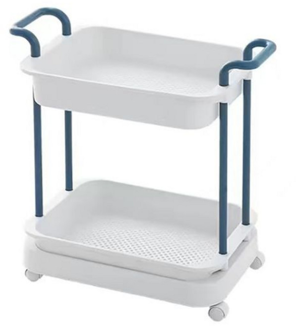 북트롤리 북웨건 북카트 북 카트 트롤리 북 책정리104069, Blue 2 tiers