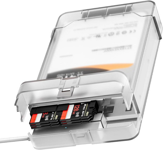 MAIWO 2.5 3.5인치 외장 하드 드라이브 인클로저 2.5/3.5인치 SSD HDD용 SATA to USB 케이블 어댑터 SD 카드 스토리지 및 CD 리더 6개 지원, MAIWO 2.5 3.5인치 외장 하드 드라이브 인클로