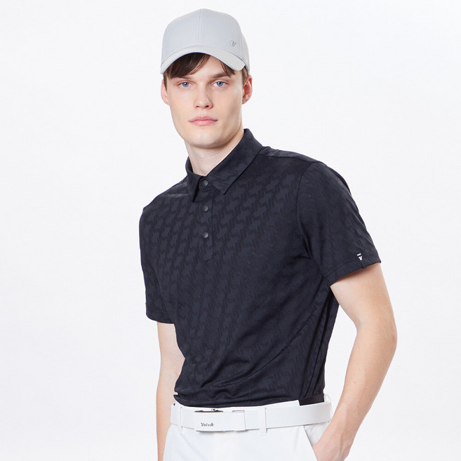 볼빅 10%다운로드쿠폰 남성 골프 메쉬 LOGO JQD 반팔 티셔츠 VMTSO406_BK