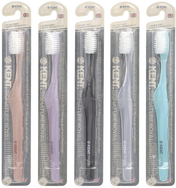 건강챙기세요 Kent 시그니처 로얄 화이트 에디션 울트라 소프트 칫솔 5팩 백살까지오래오래, 1개, 5개입