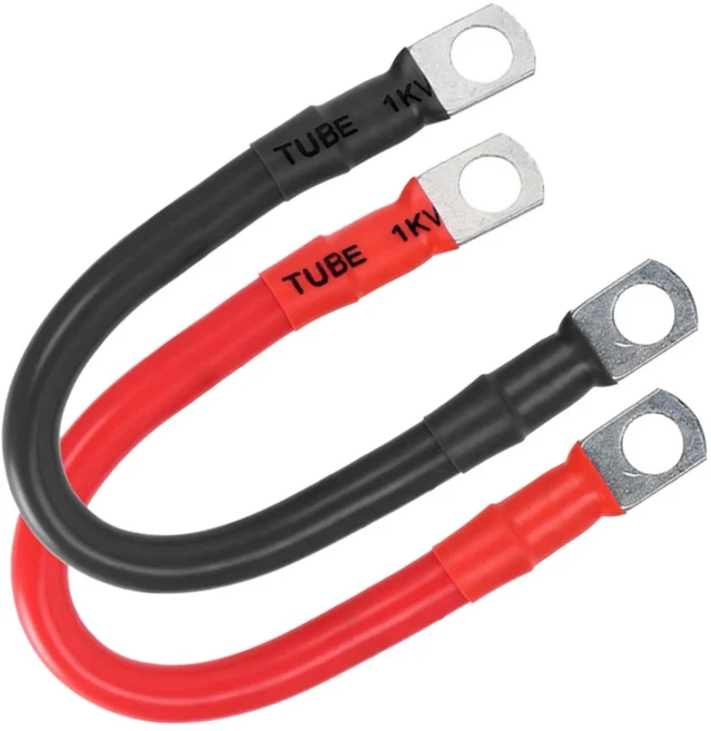 자동차 배터리 커넥터 전원 2AWG 러그 보트용 PVC 해양 AWG 재킷 인버터 30CM 절연 케이블, 1개
