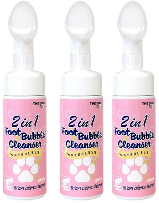 더독 풋 버블 클렌저 2in1 강아지 발세정제 보습 펫 발샴푸, 130ml, 3개