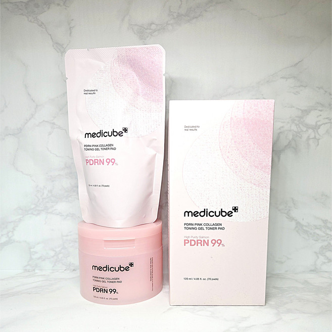 메디큐브 피디알엔 핑크 콜라겐 토닝 겔 토너 패드, 1개, 70매입