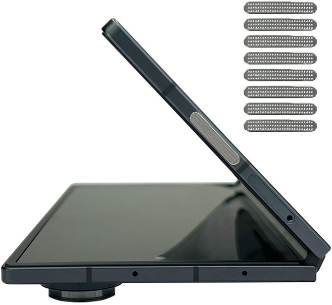 폴드7 스피커 마이크 메탈 방진 스티커, 8개, 실버