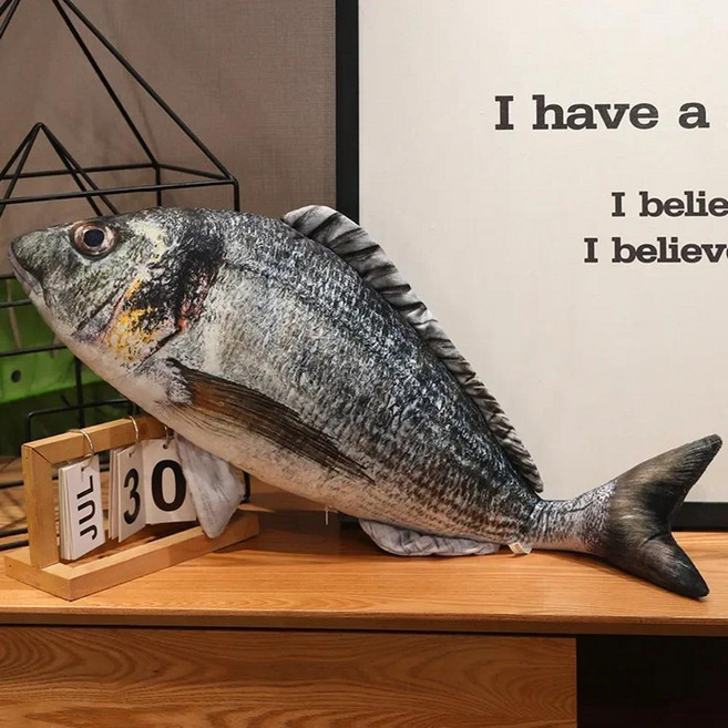 현실적인 물고기 플러시 박제 동물 베개 편안한 수면 포옹 성인 홈 자동차 장식 인형, 40cm, Duo La Duo, 1개