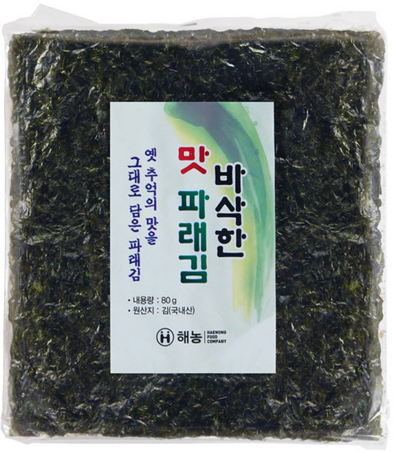 해농 바삭한 구운 맛 파래김, 1개, 100매