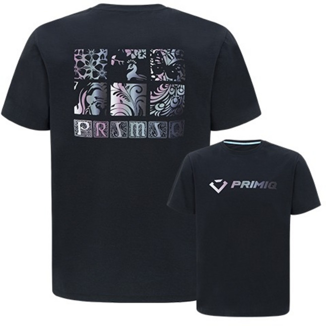 프리미크 반팔티 자개장 블랙 검정 HCT24201U BK 코튼라이크 배드민턴 테니스 스쿼시 탁구 의류 학생 배드민턴복 커플배드민턴 용산스포츠 용스