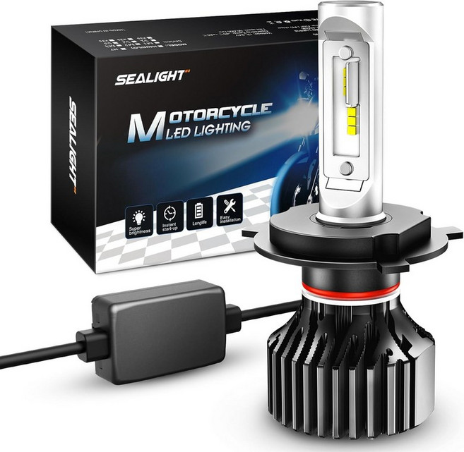 SEALIGHT M1H4/9003 오토바이용 전구 H4 오토바이 라이트 전구 앤 슈퍼 플레이 전구 9003 드라이빙 안개 브라이트 플러그 1팩 파워스포츠, M1H4, 1개