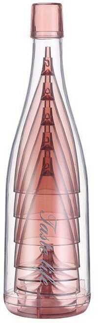 제니오숲 플라스틱 휴대용 와인 잔 세트, 201-300ml, 투명 핑크 1 세트