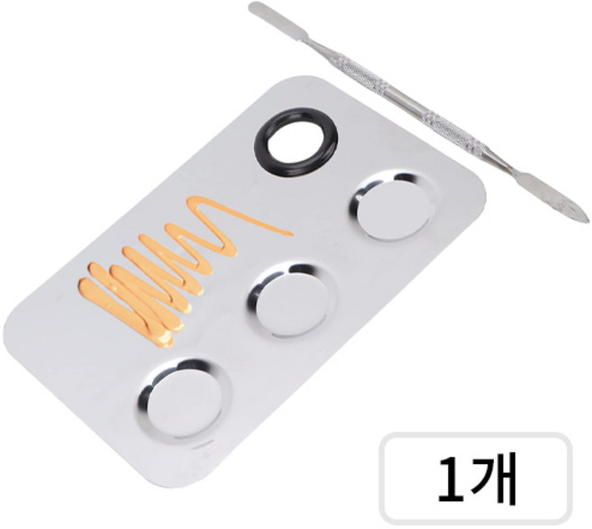 메이크업 립스틱 파운데이션 혼합용 믹싱 팔레트 + 스파츌라 세트, 혼합색상, 1개