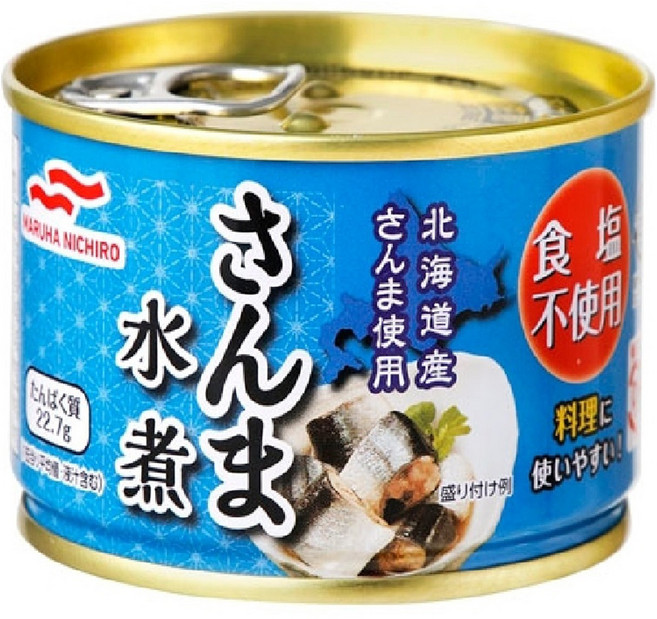 MARUHA NICHIRO 低鹽水煮秋刀魚罐頭, 1個, 150g