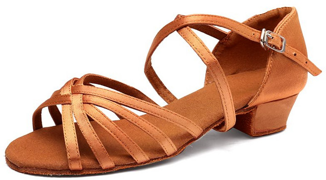 블라벨리 키즈 라틴댄스화 걸 여아 주니어 전문 경연대회 댄스화 초보자풍 고혹적인 댄싱화이트화이트화HY170, 180, 브라운