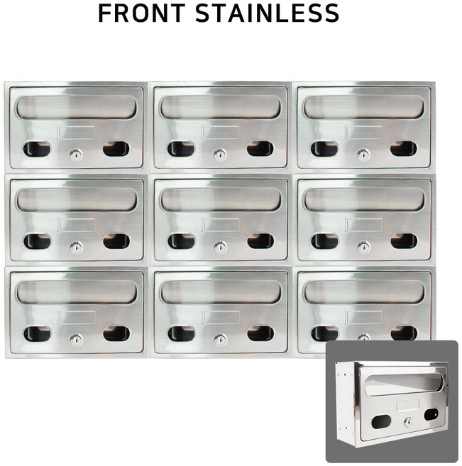 [철물인] 전면스텐 우편함 소형 3x3 다세대 빌라 상가 원룸 오피스텔 아파트 우편함 우체통, 스텐