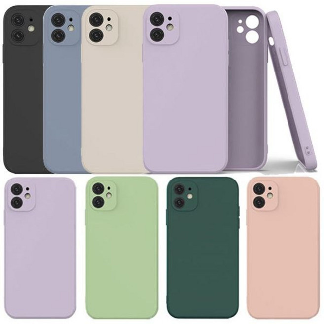 페블 아이폰16 전용 고급 사각 카메라 보호 파스텔 컬러 실리콘 젤리 휴대폰 케이스