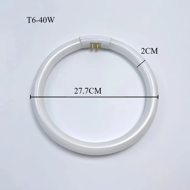 T5T6T9 4핀 원형 형광등 22W32W40W 쿨 화이트 천장등 교체용 램프 코어, 06 T640W