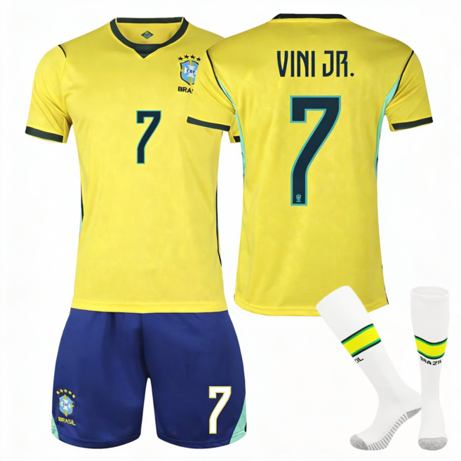 브라질 네이마르 비니시우스 홈 운동복 트레이닝 반팔티 월드컵 축구 유니폼 키즈 주니어 호환상품