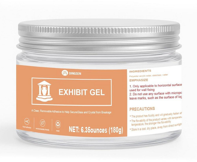 DINGSEN 박물관용 180g6.7온스 전시용 고정 젤 투명 탈착식 전시 왁스 재사용 가능한 잔류물 없음 낙하에 대한 아티팩트 골동품 유리 라믹용 진동 충격 [호환]