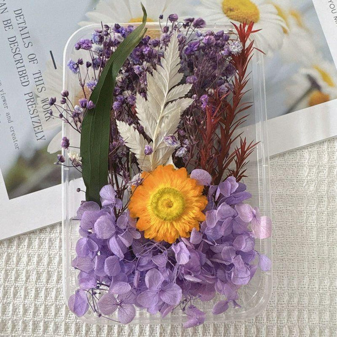 다양한 종류의 드라이 플라워가 담긴 DIY 공예용 재료 박스 캔들 석고 방향제용, 1개, 10번 영구 꽃 1박스