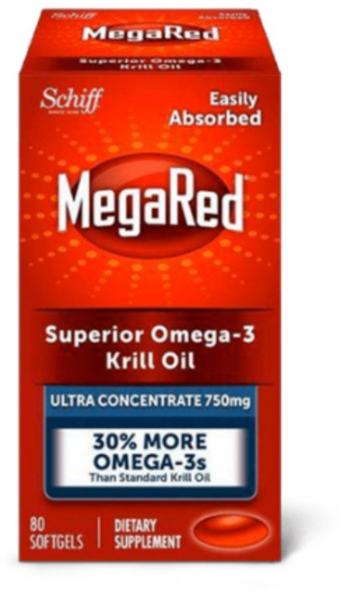 Schiff MegaRed Ultra Concentration Omega-3 Krill Oil 쉬프 메가레드 울트라 컨센트레이션 오메가 3 크릴 오일 750mg 80소프트젤, 80정, 1개