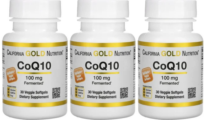 [2+1] CGN 캘리포니아골드뉴트리션 coQ10 USP 100mg 30 베지 소프트젤 코엔자임큐텐 코큐텐 큐텐 고약사 약들약 3개, 30정 - 쿠팡