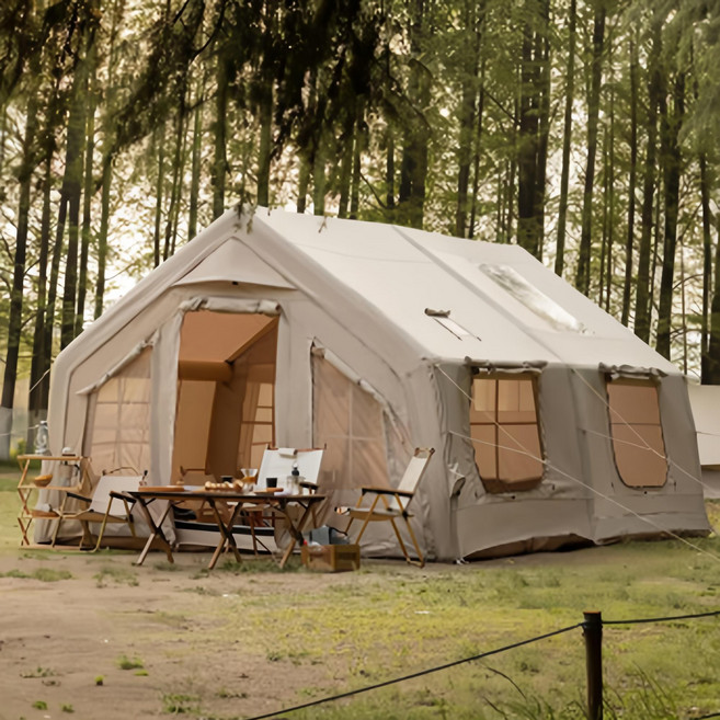 [당일발송/1년 AS가능] OKI 에어텐트 17.2 파밀리아 사계절 텐트 대형, 우레탄TPU 베이지, 베이지, 5~10인