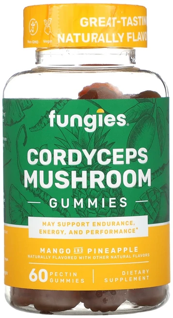 Fungies 동충하초 버섯 구미젤리 망고 및 파인애플 50mg 펙틴 구미젤리 60개, Fungies동충하초버섯구미젤리망고및파인애플50mg펙틴, 1개 - 쿠팡
