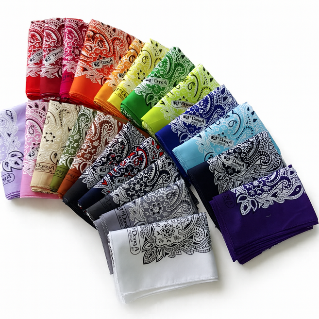 국산 면 페이즐리 레트로 큰 스카프 등산 러닝 운동회 체육대회 두건 맞춤 주문 제작 손수건 1장