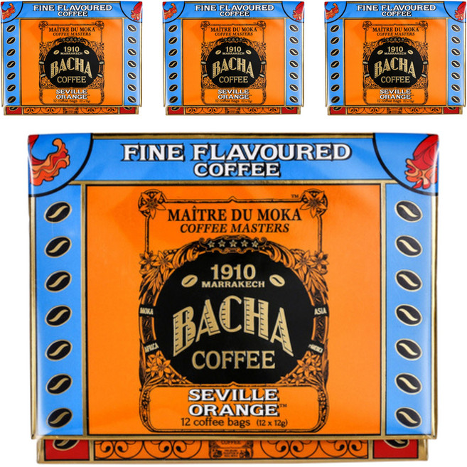 BACHA COFFEE 세빌 오렌지 커피 기프트박스, 12g, 12개입, 4개
