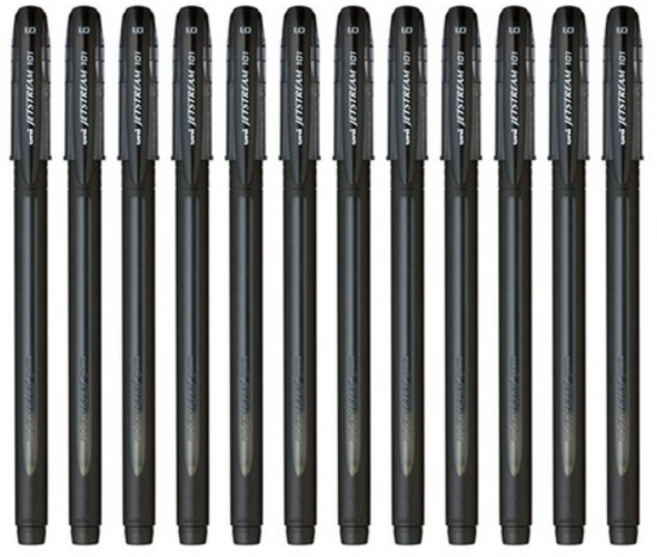 제트스트림 캡식 유성볼펜 1.0mm SX-101-10, 블랙, 12개