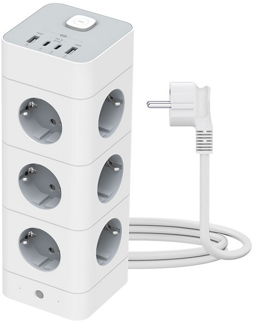 에코너 타워 멀티탭, 3단 16구 / 화이트, 1개