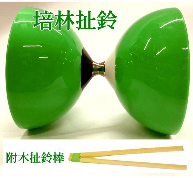 培林扯鈴 附玻璃纖維棒, 1個, 培林扯鈴 綠 +木棒