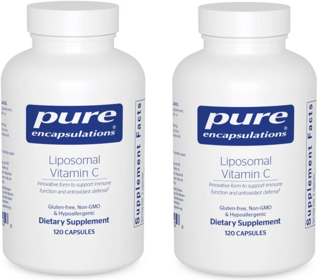퓨어인캡슐레이션 리포좀 비타민C 캡슐 Pure Encapsulations Liposomal Vitamin C, 2개, 120정 - 쿠팡