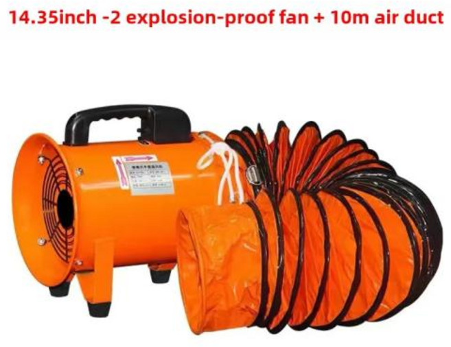환풍기 방폭형 신선한 팬 휴대용 220V 모바일 배기 송풍기 사무실 터널 그림 산업 환기 2900 Rpm, 14 inch add 10M, 미국, 1개