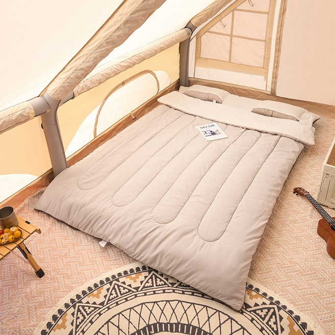 스타일닥터 침낭 2인용침낭 사계절 침낭 두껍게 하여 추위를 막다 캠핑 침낭, 그레이, 2600g, 1개