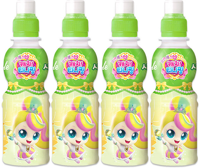 캐치티니핑 사과맛 페트음료수, 4개, 200ml