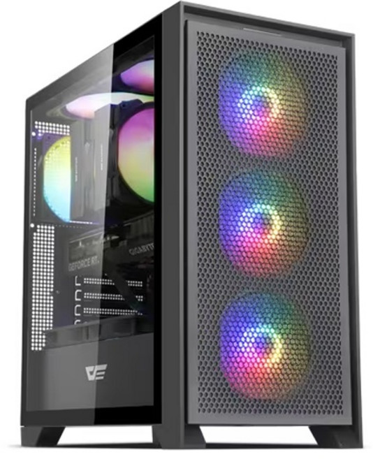 DARKFLASH DRX70 MESH RGB 강화유리 블랙 (미들타워), 선택하세요, 1개