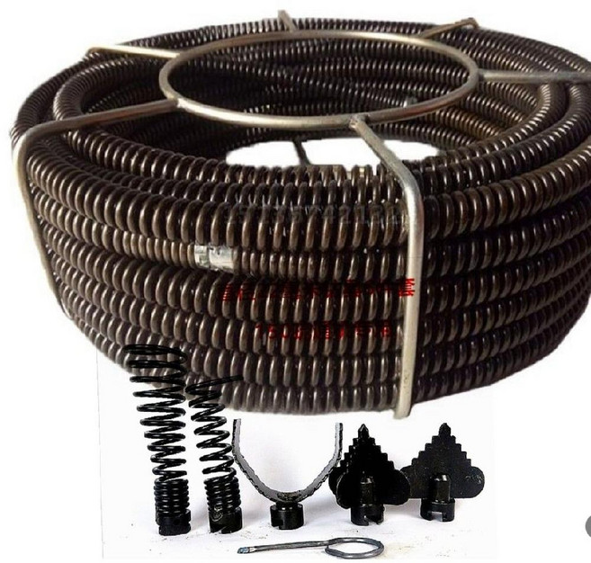 배관 스프링 22mm 뚫는 청소기 관통기 특수스프링 하수구 준설기, F. 22mm20m+피팅